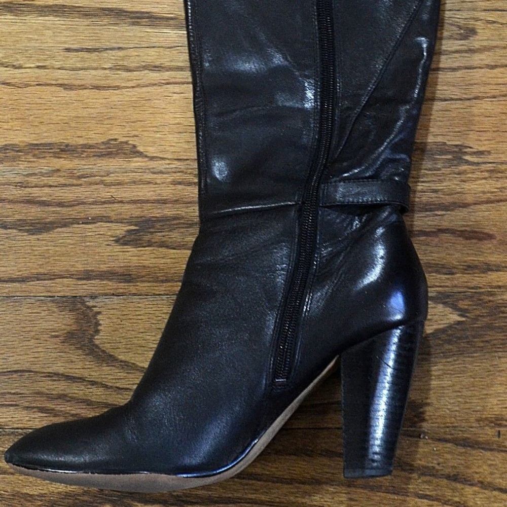 MARC FISHER KNEE HIGH GENUINE LEATHER BOOT HEELS